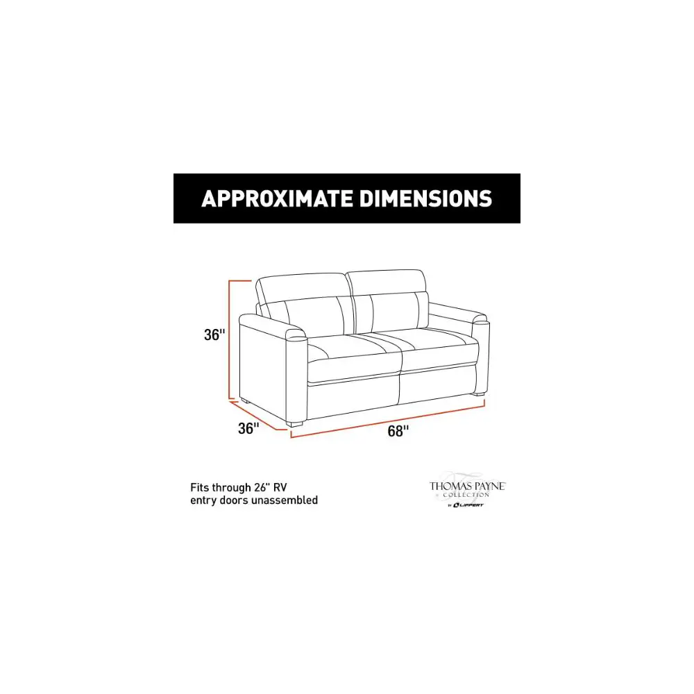 Tri-fold 2 Seater Sofa 68" - Tan - LIP2020128771 - view 2
